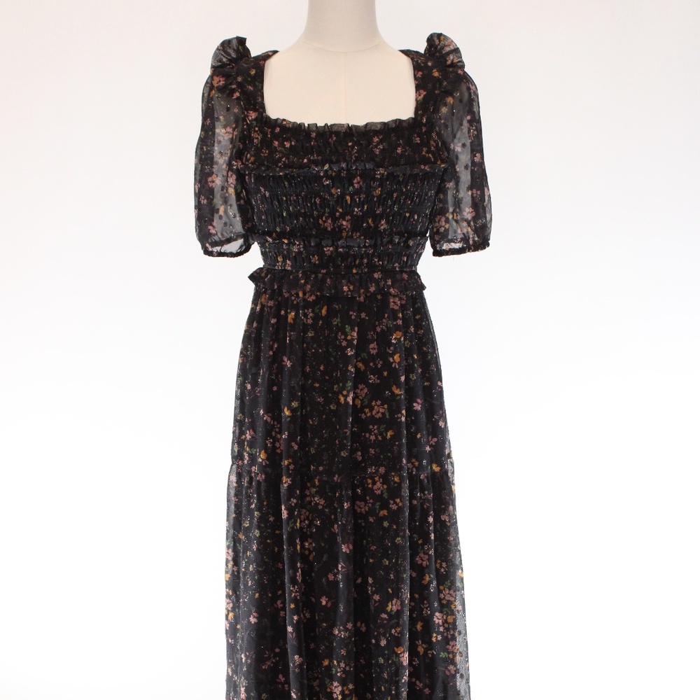 Slate & Willow, Puff Sleeve Smocked Dress, Size M - Picture 3 of 10